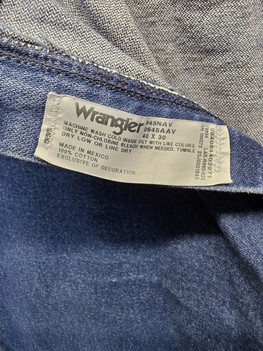 Lot Of 2 Pairs Wrangler Jeans Cowboy Cut Rigid Regular Fit Dark Wash Size 40×30 - Picture 4 of 8